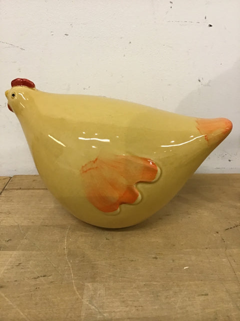 9 Yellow Ceramic Chicken Figurines - Handmade Farmhouse Decor for Kitchen, Garden & Home - Perfect for Easter, Spring & Farmhouse Style Decorating