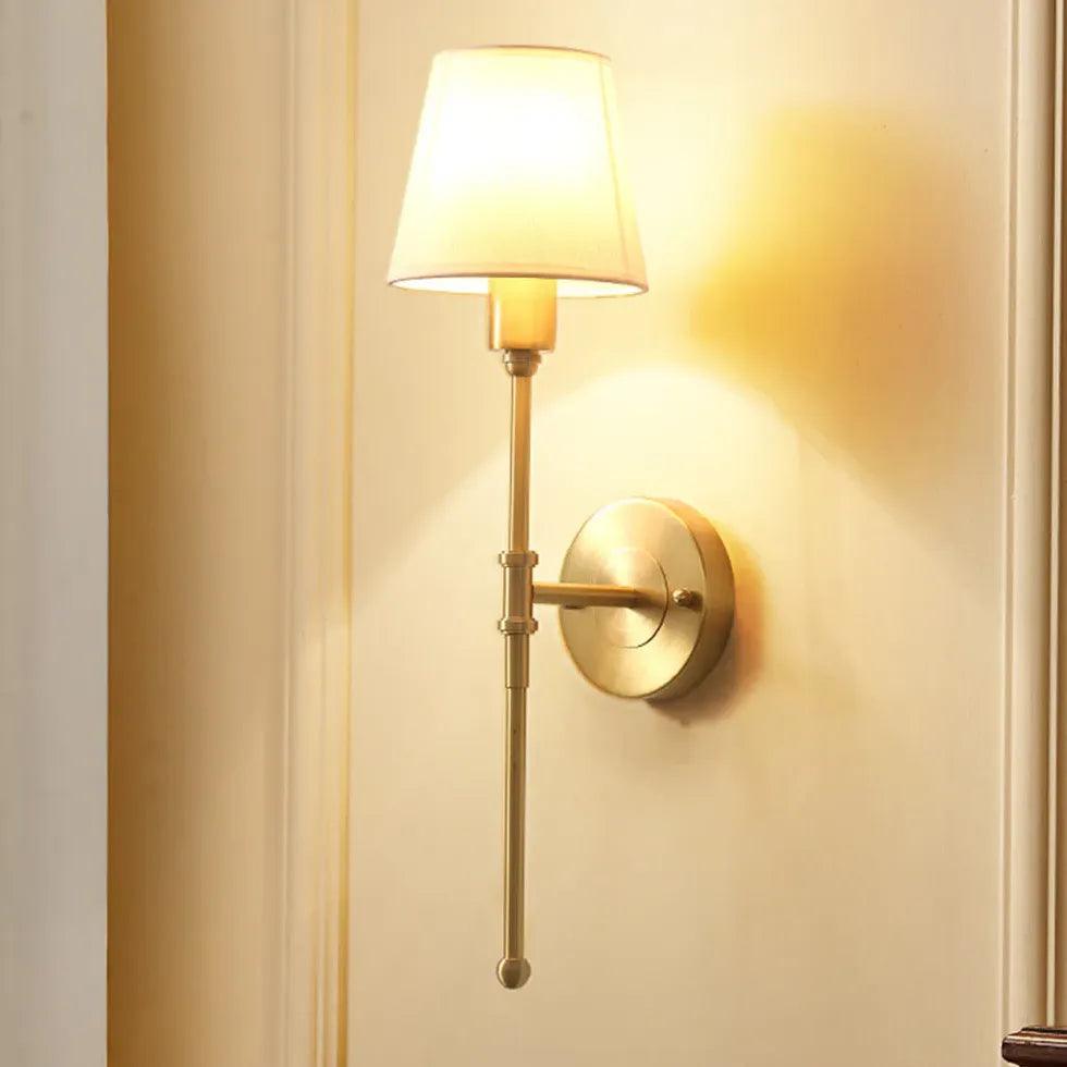 Elegant Gold Fabric Wall Lights for Indoor Decor - Perfect for Living Room, Bedroom, and Home Ambiance Lighting