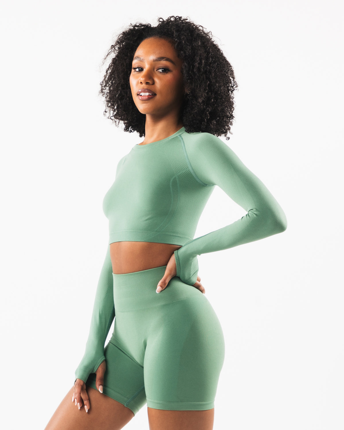 Stratus LS Crop Jade - Lightweight Women's Running Top for Yoga, Gym & Outdoor Workouts - Breathable & Moisture-Wicking Activewear
