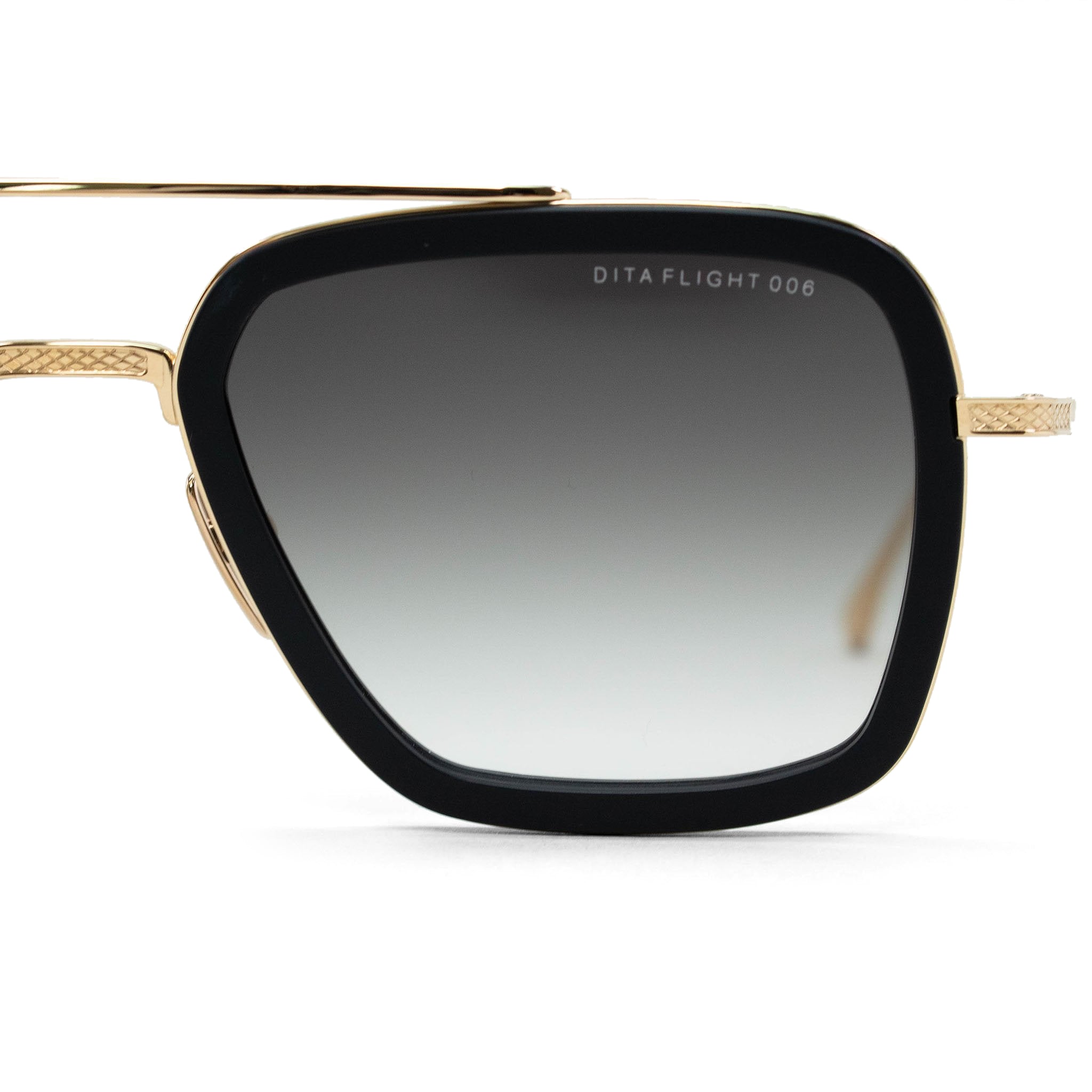 Dita Eyewear 7806 Flight 006 Black Gold Sunglasses for Men & Women - Luxury Aviator Style Shades for Driving, Travel & Outdoor Activities