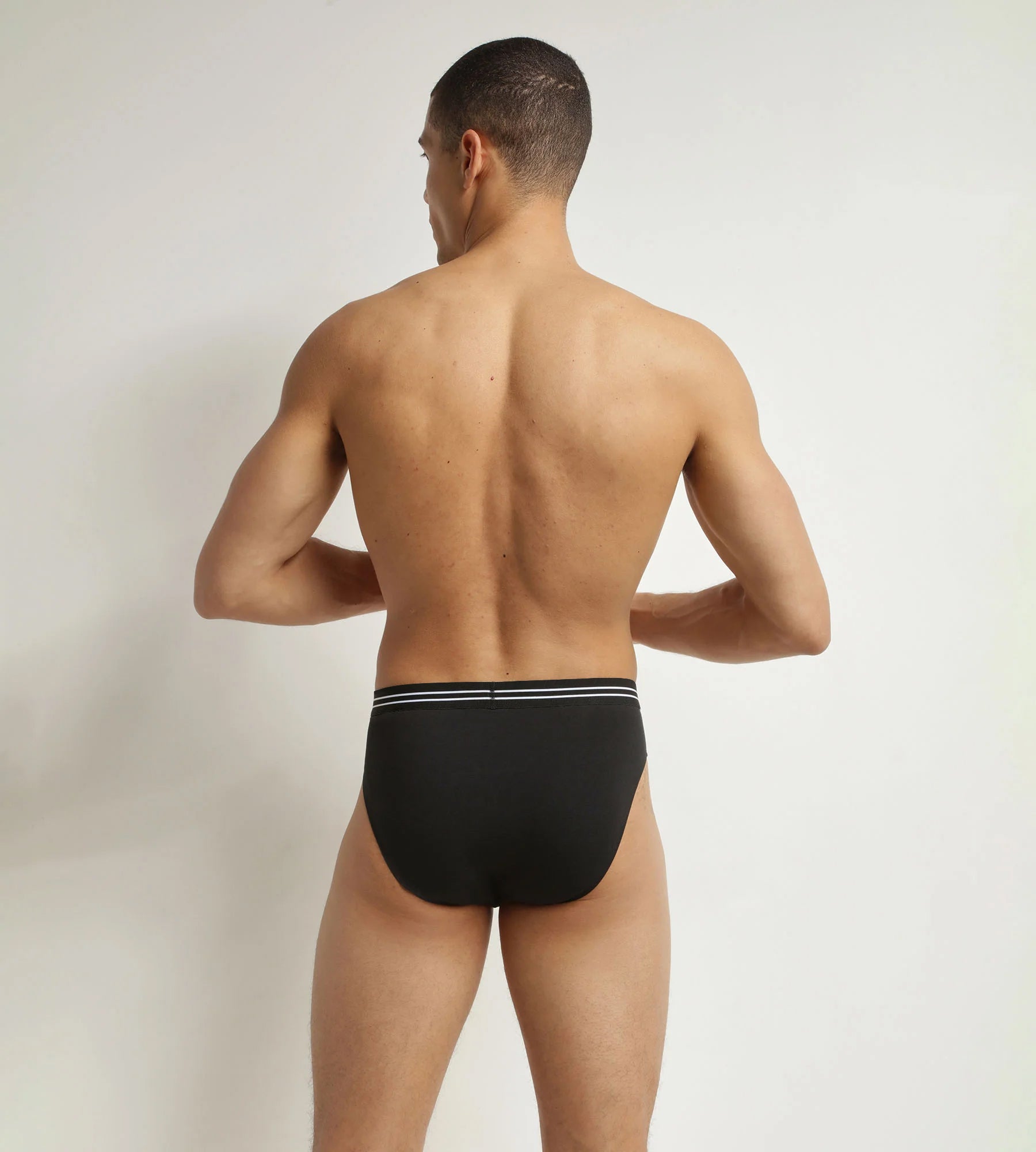 EcoDIM Stretch Cotton Black Underwear - Pack of 2 Breathable Men's Boxer Briefs for Everyday Comfort & Active Lifestyle