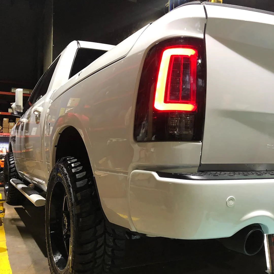 2010-2018 Dodge RAM 2500/3500 Smoked OLED Tail Lights - Direct Replacement for OEM Halogen Lights | Enhanced Visibility & Style for Pickup Trucks