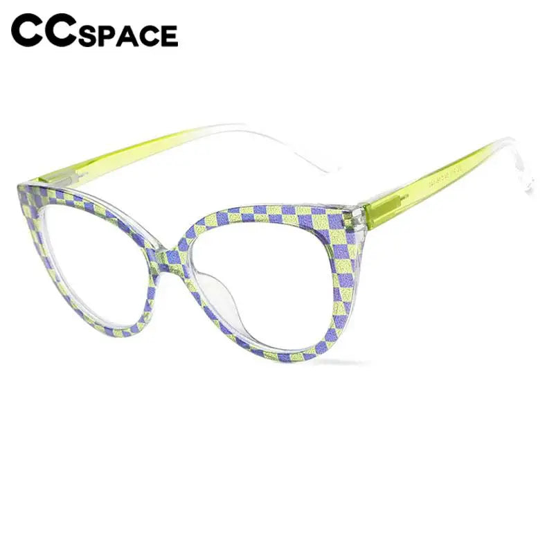 CCspace Women's Full Rim Cat Eye Titanium Reading Glasses R57566 - Lightweight & Durable Eyewear for Reading, Office Work & Fashion Accessories