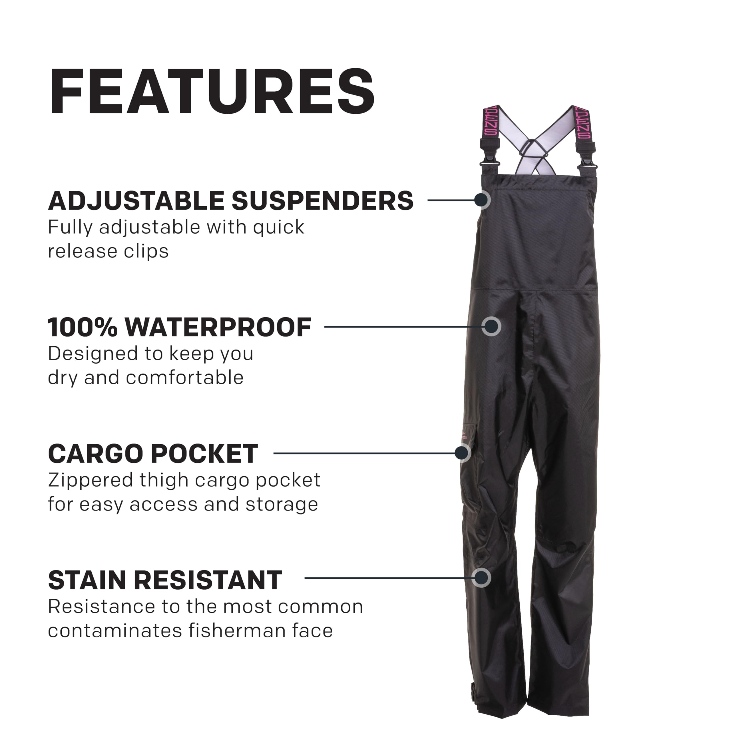 Grundéns Women's Weather Watch Bib Pants - Waterproof & Stain-Resistant Fishing Gear for Cold Weather & Outdoor Activities