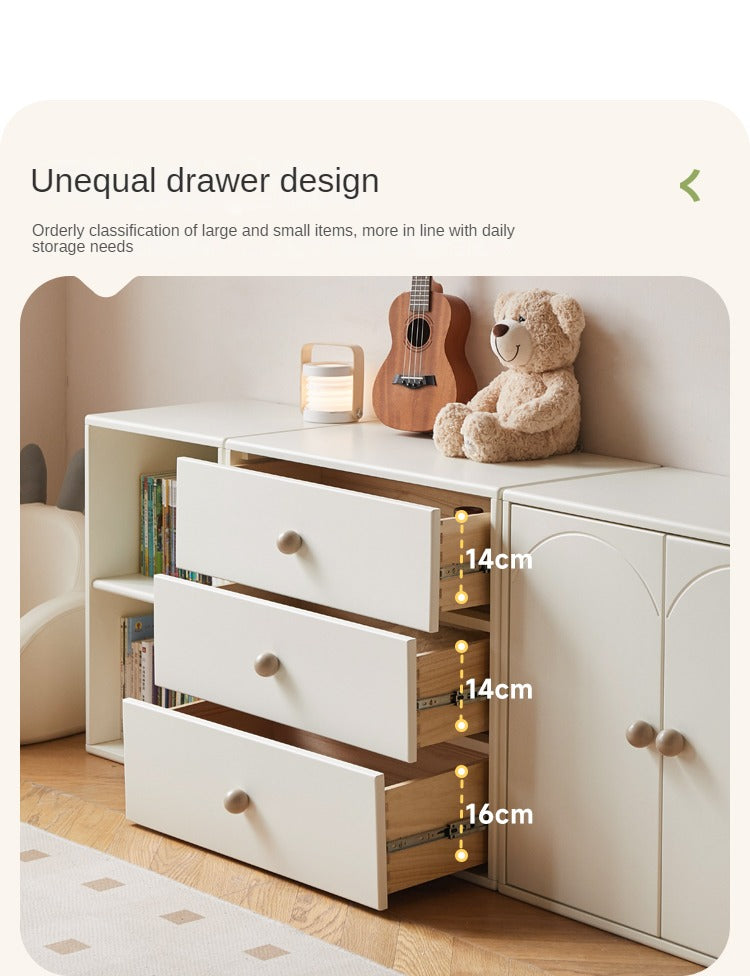 Pine Solid Wood Cream Kids Dresser with 5 Drawers - Nursery Storage Cabinet for Baby Clothes & Toys - Perfect for Bedroom, Playroom & Daycare Organization