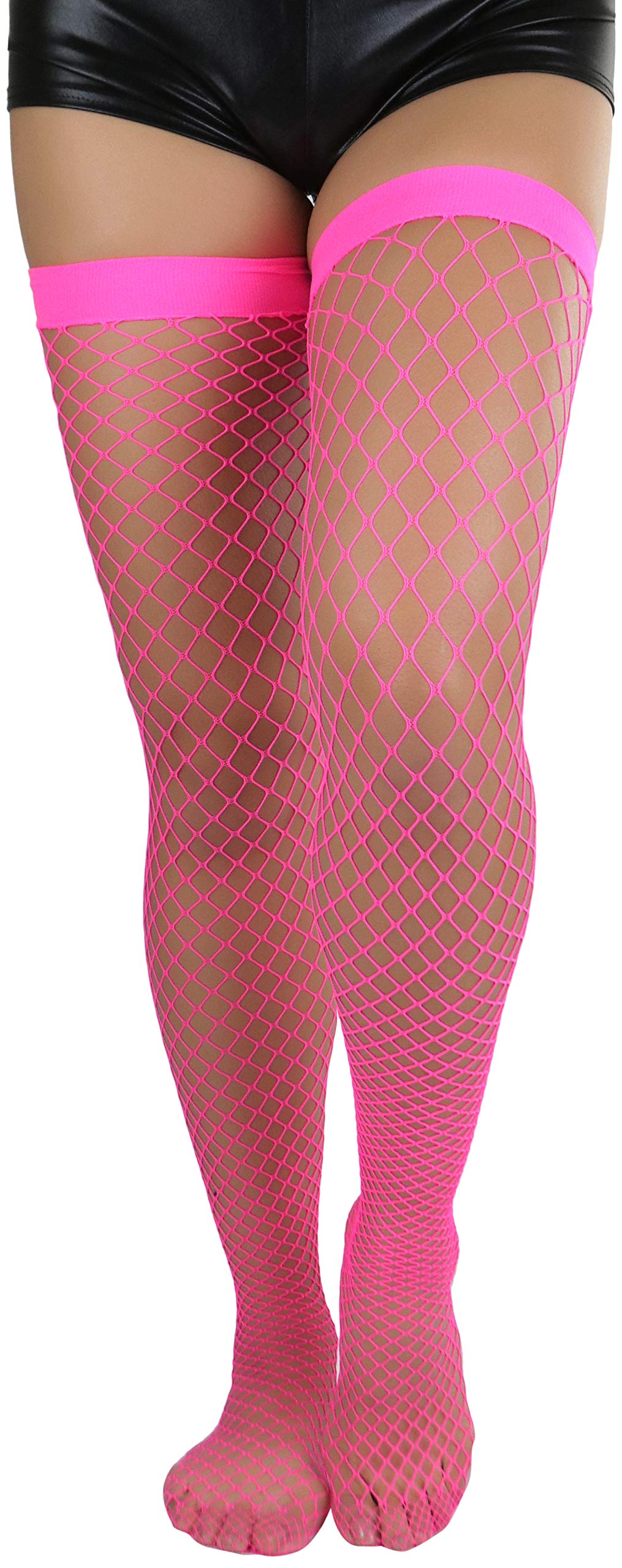 ToBeInStyle Women's Bright & Vibrant Fishnet Thigh High Stockings - Sexy Fashion Hosiery for Parties, Cosplay & Night Out