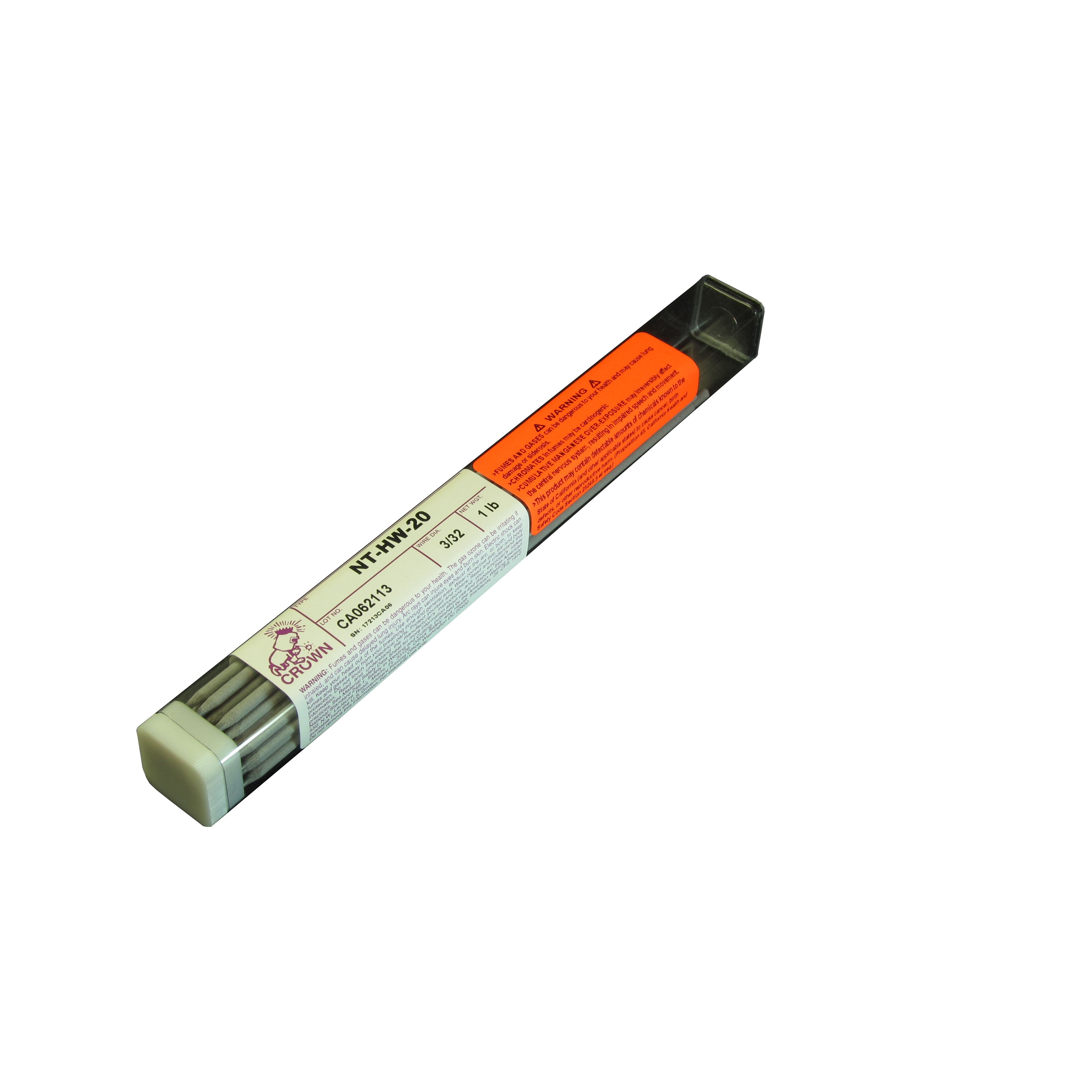Crown Alloys NT HW 20 3/32 Welding Electrode - 1 lb Tube (TENTHW/EN BP) for Metal Fabrication & Repair Projects