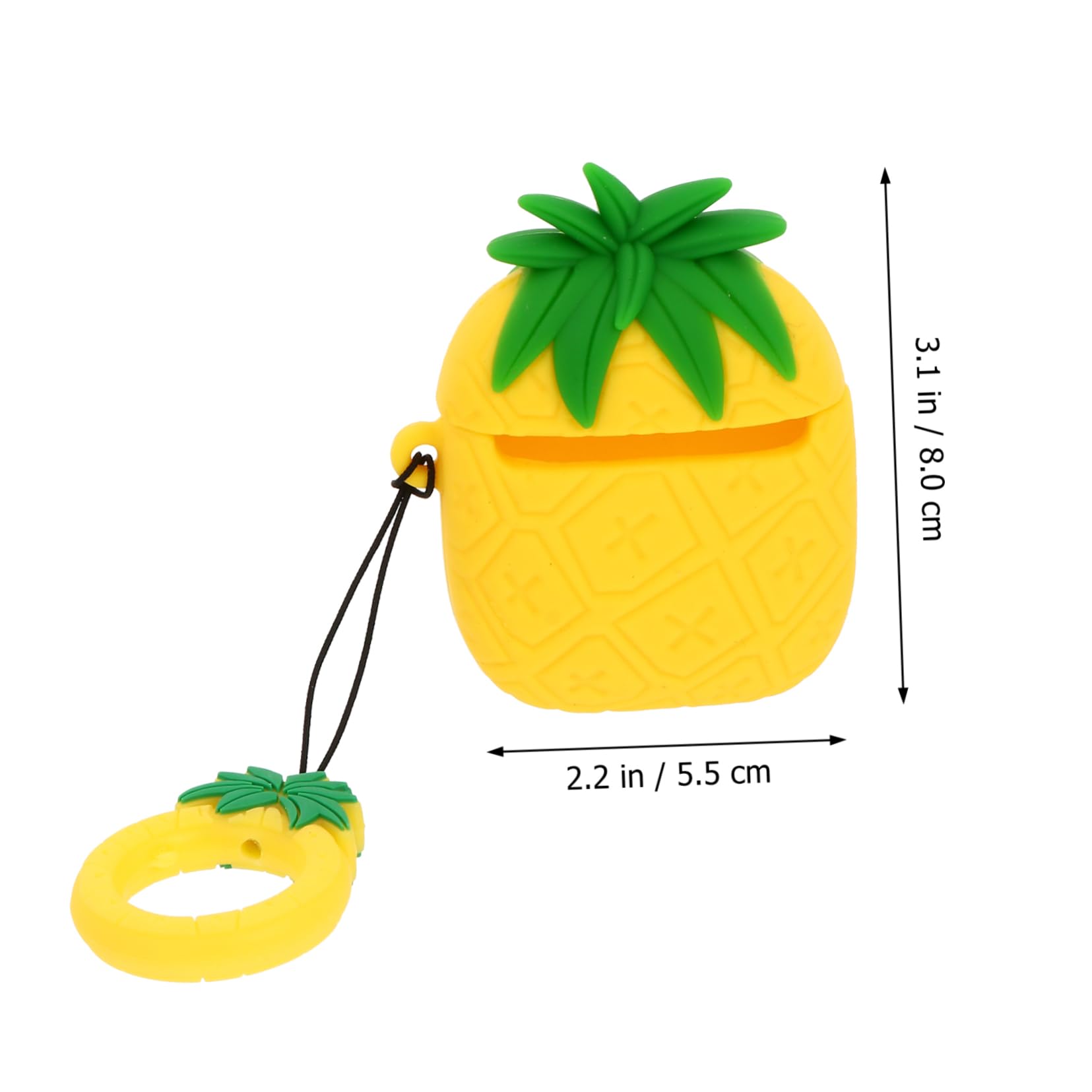 Mikikit Universal Travel Storage Box - 1pc Pineapple Design Earphone Case for AirPods, Earbuds & Accessories | Compact Organizer for Travel, Office & Daily Use