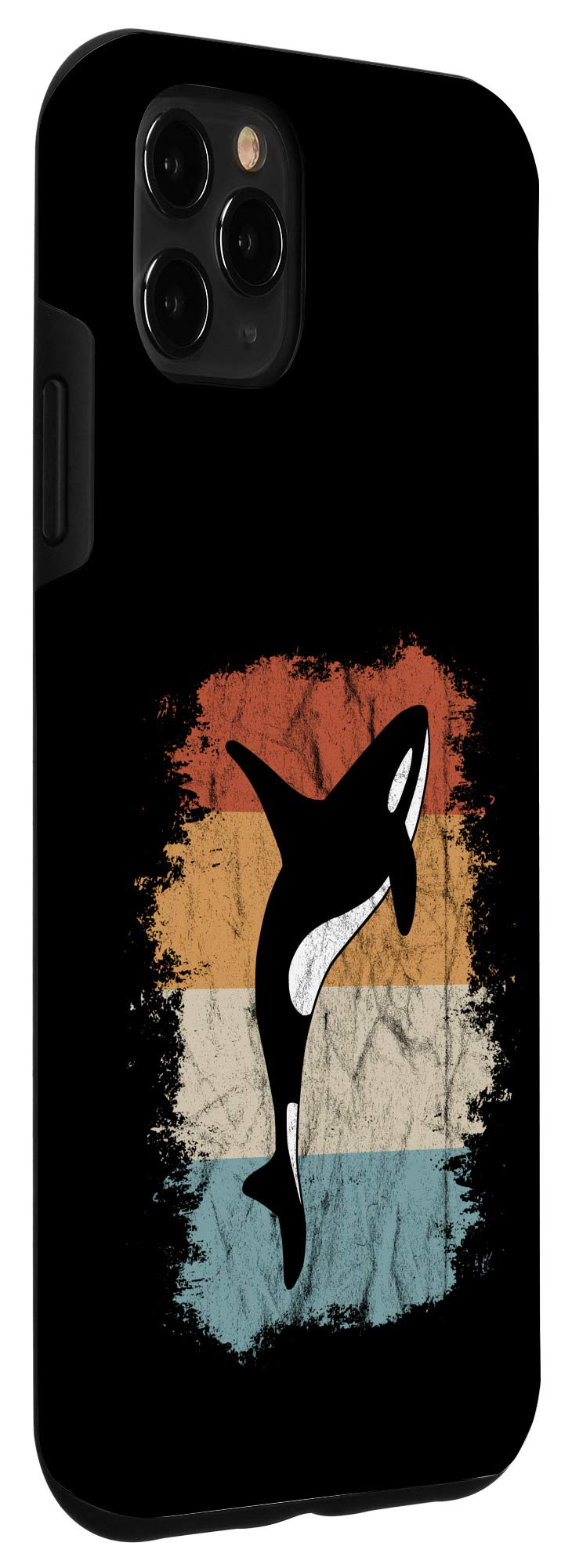 Vintage Killer Whale Silhouette iPhone 11 Pro Max Case - Retro Orca Sea Panda Design - Perfect for Outdoor Adventures & Marine Life Enthusiasts