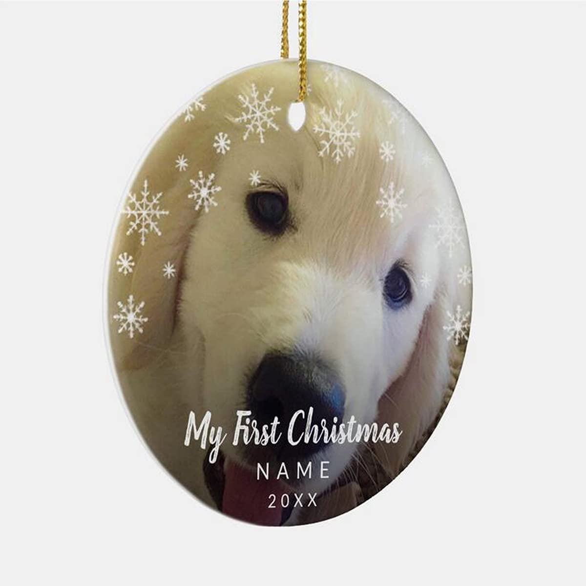 Personalized Christmas Ornament with Flowers - Custom Dog-Themed Holiday Decor for Home, Tree & Fireplace - Festive Hanging Decoration for Christmas Gifts & Party Decorations