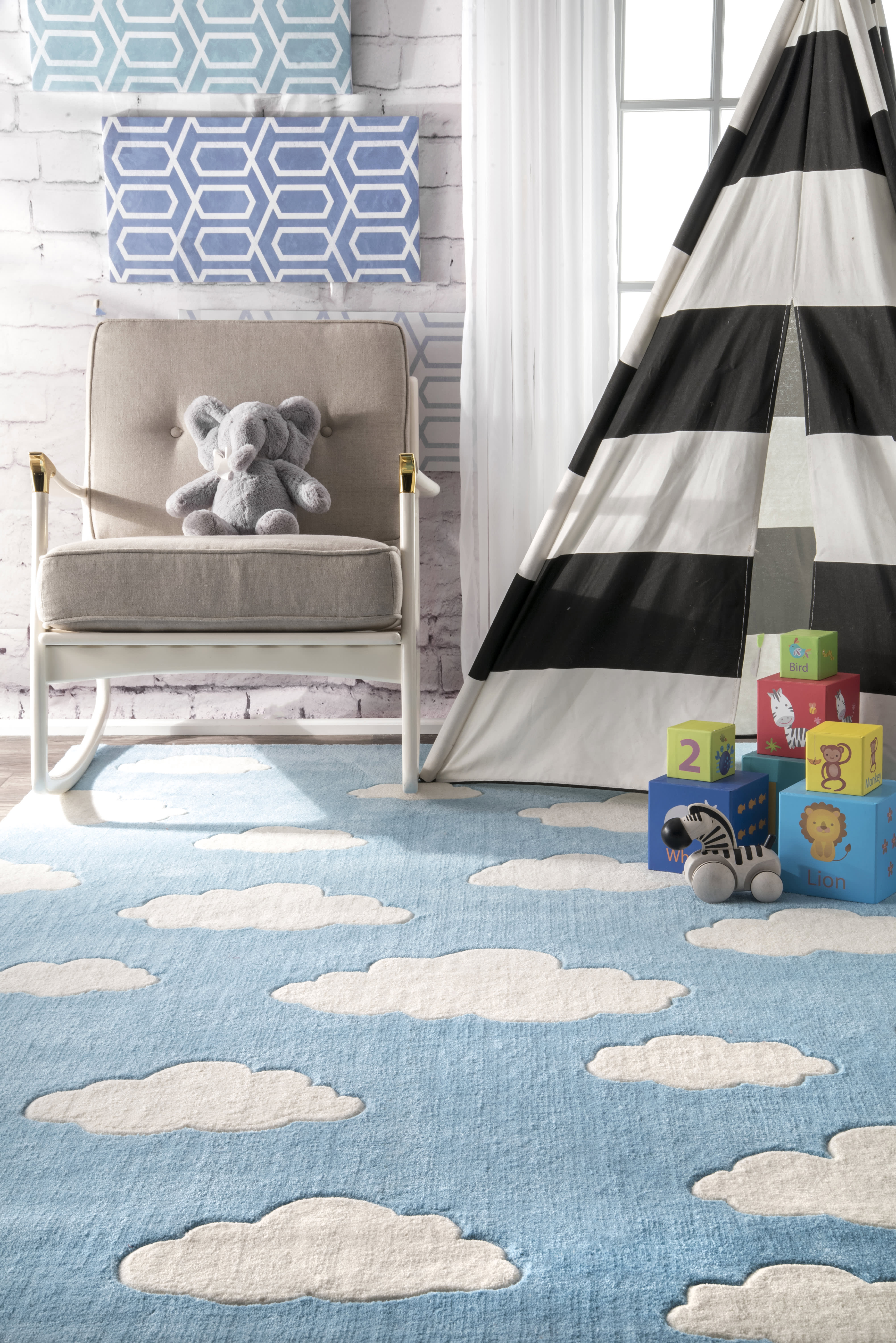 Premium Soft Cloud Rug - Plush Blue Area Rug for Living Room & Bedroom | Ultra-Comfy Floor Mat for Home Decor & Relaxation