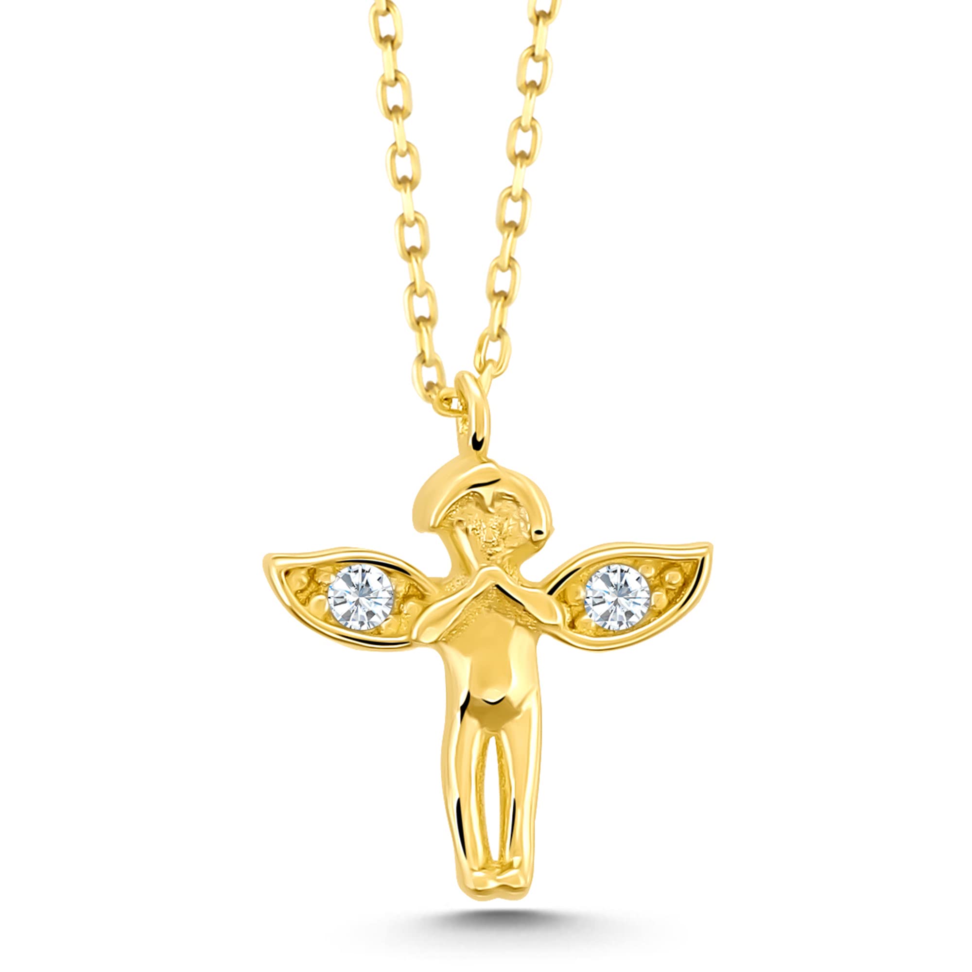 14K Solid Gold Necklace for Women - Elegant Gold Pendant with Different Figures, 17
