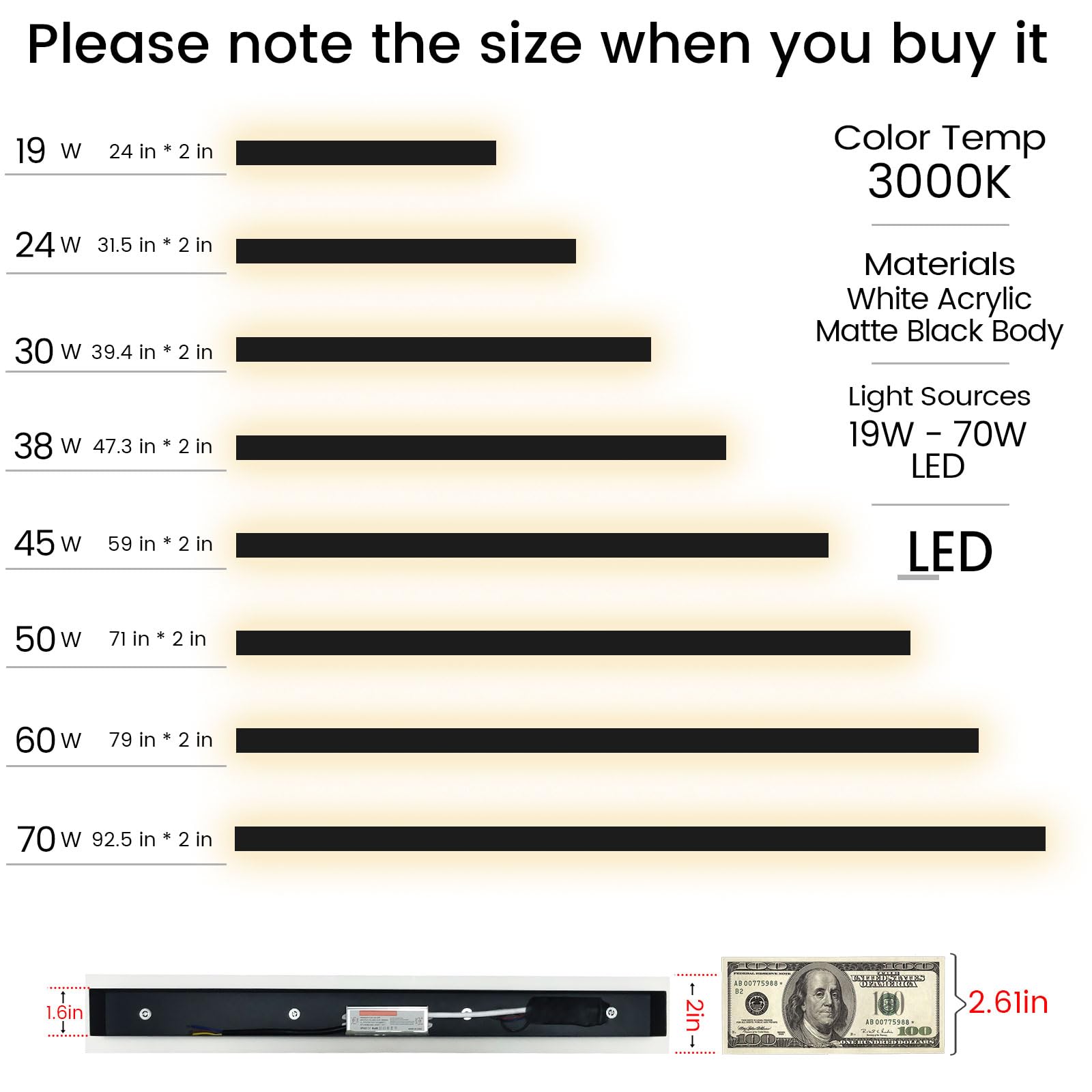 59 Inch LED Linear Wall Sconce - 3000K Warm White Modern Outdoor Wall Light, Waterproof Exterior Lighting Fixture for House, Garage, Porch, Patio, and Garden - Perfect for Entryway Illumination and Landscape Lighting