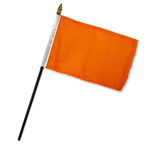 4''x6'' Solid Orange Plain Flag Desk Table Stick - Vivid UV Fade Resistant Outdoor Garden Home Decor - Perfect for Patio, Yard, Office Desk & Party Decorations