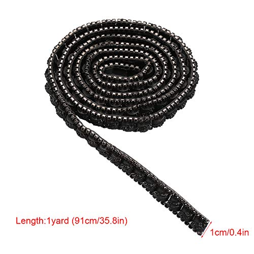 Pssopp Rhinestone Ribbon Roll with Heat Activated Glue - Sparkly Black Mesh Wrap for Wedding Cakes, Birthday Party Decor, Baby Shower, DIY Crafts - Perfect for Cake Decorating, Gift Wrapping & Home Decor Projects