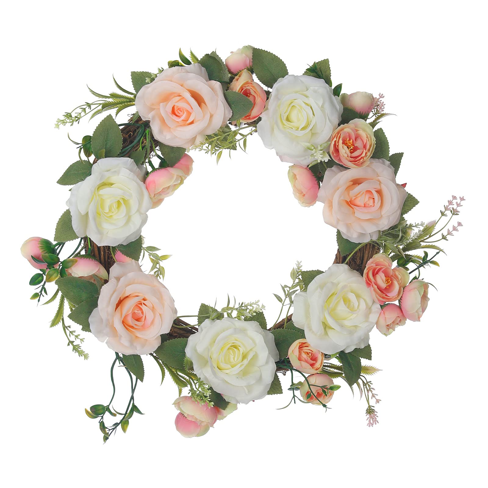 Celendi Artificial Christmas Wreath with Realistic Rose Flowers - Holiday Front Door Decor, Fireplace Mantel, and Festive Home Decoration