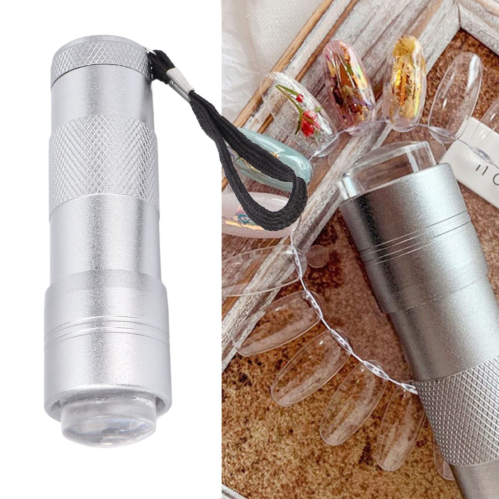 Press Nail Art Flashlight - Handheld UV LED Nail Lamp for Gel Polish Curing, Portable DIY Nail Art Light for Home & Salon Use | Perfect for Manicures, Pedicures & Nail Extensions