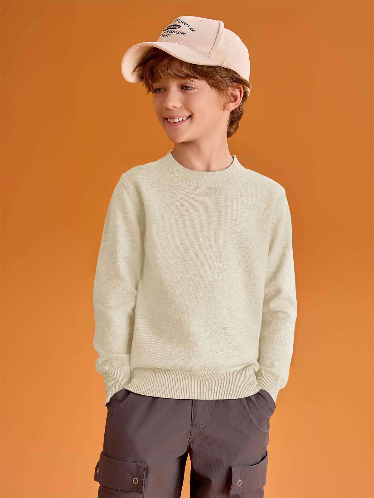 Haloumoning Boys' Sweaters for Kids - Soft Crewneck Long Sleeve Knit Pullover Sweater (Ages 5-14 Years) - Perfect for School, Playdates & Fall/Winter Outfits