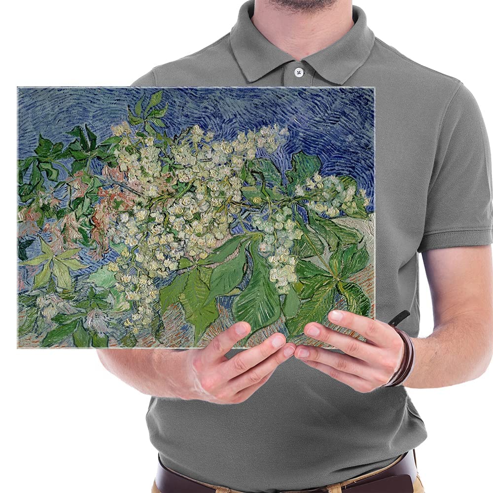 Vincent Van Gogh Blossoming Chestnut Branches Canvas Print - Famous Art Reproduction, Classical Flower Painting Wall Art for Living Room, Bedroom & Office Decor | Home & Wall Decoration