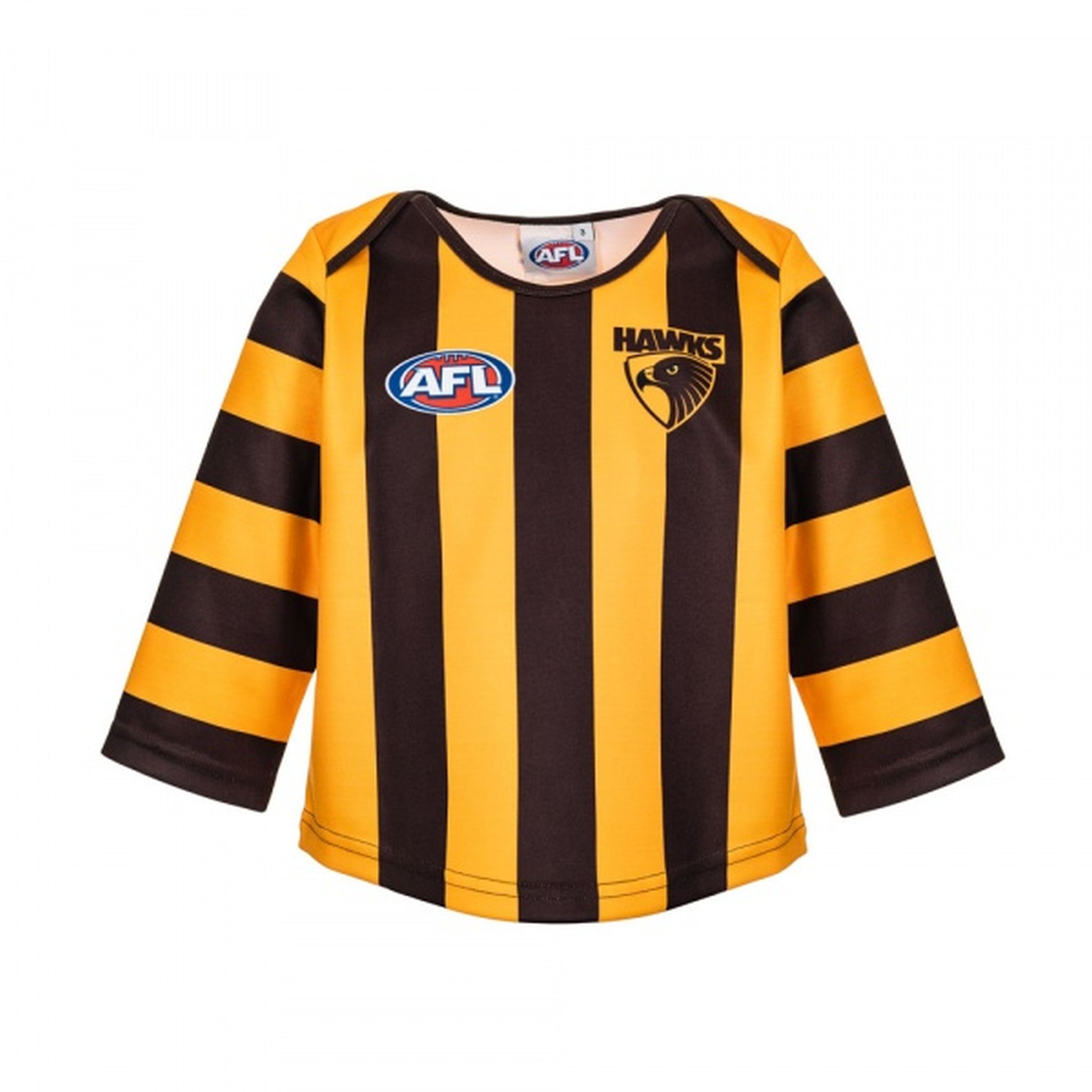 Burley Sekem Hawthorn Hawks AFL Infant Long Sleeve Replica Jersey - Size 2 - Perfect for Game Day, Team Spirit & Fan Photos