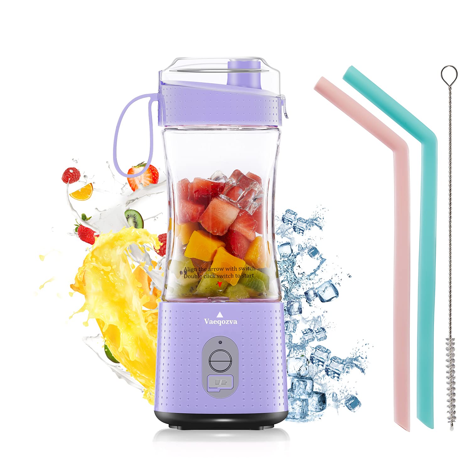 Portable Mini Blender for Shakes & Smoothies - USB Rechargeable, Battery Operated Personal Blender Cup - Perfect for Travel, Home, Gym, Office & Outdoor Activities | Make Healthy Drinks On-The-Go