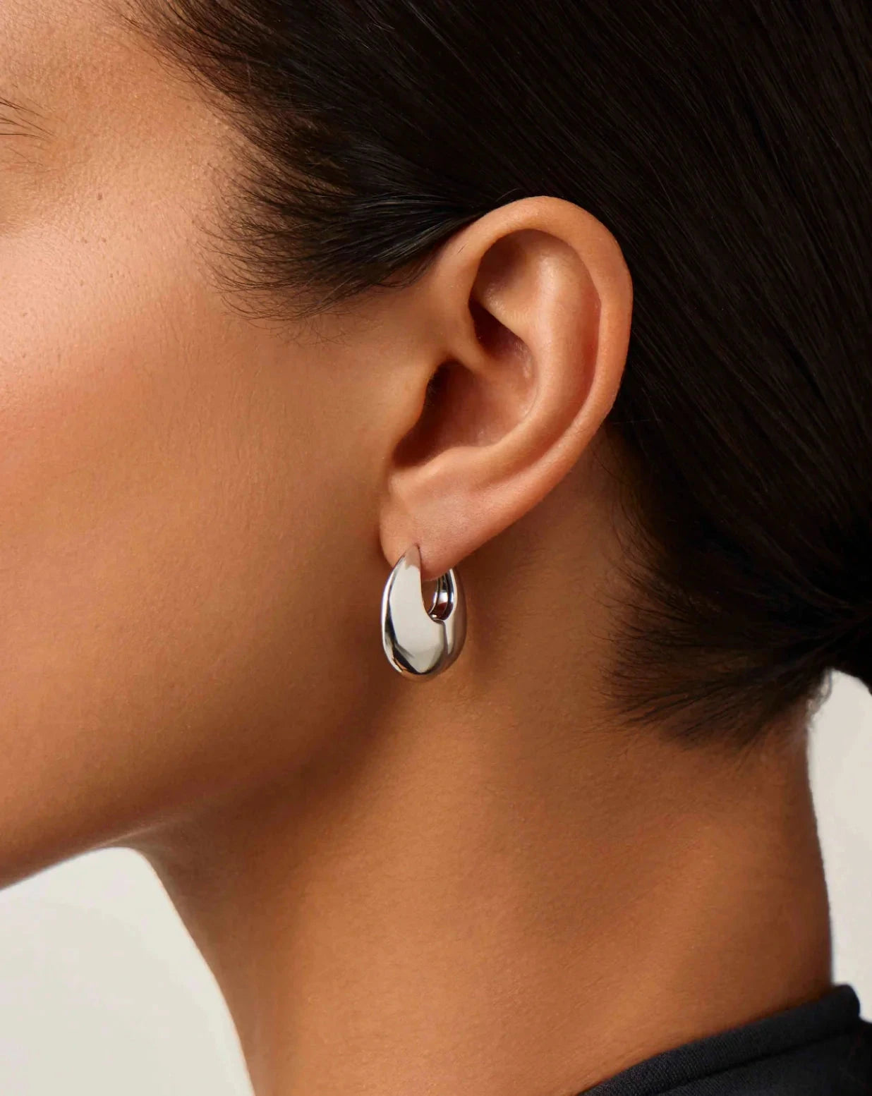 Stylish Sculptural Pebble Small Hoop Earrings - Silver Plated Dainty Jewelry for Women | Perfect for Everyday Wear, Office & Date Night