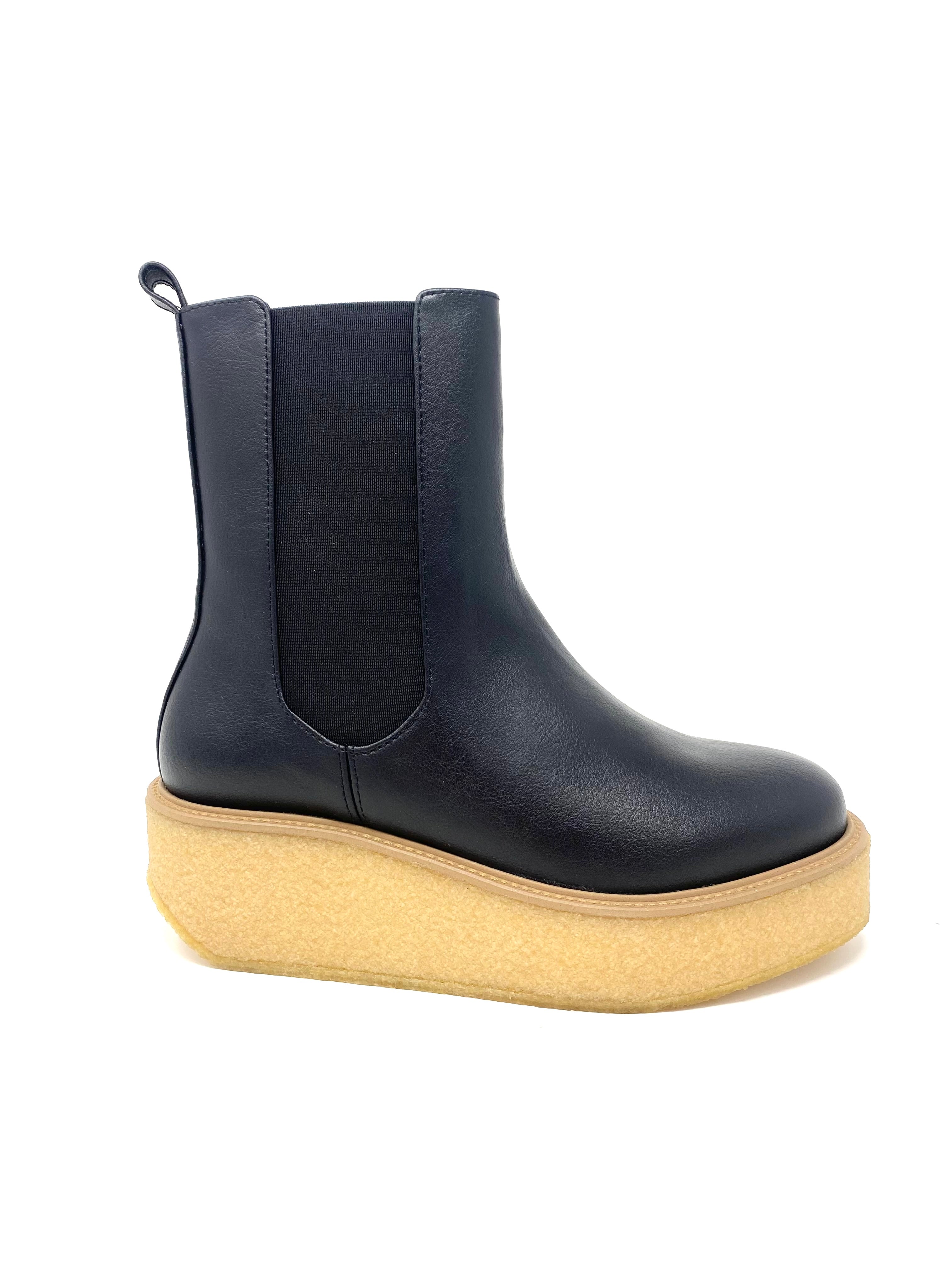 Novacas Carey Platform Boots for Women - Black Chunky Heel Ankle Boots | Stylish & Comfortable for Fall, Winter & Casual Outfits