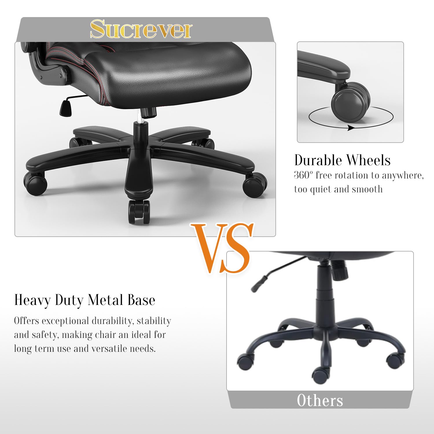 Premium Black Leather Executive Office Chair - High Back Ergonomic Computer Desk Chair with Wheels, Flip-Up Arms & Lumbar Support for Home and Office Use - Perfect for Long Work Hours and Professional Workspaces