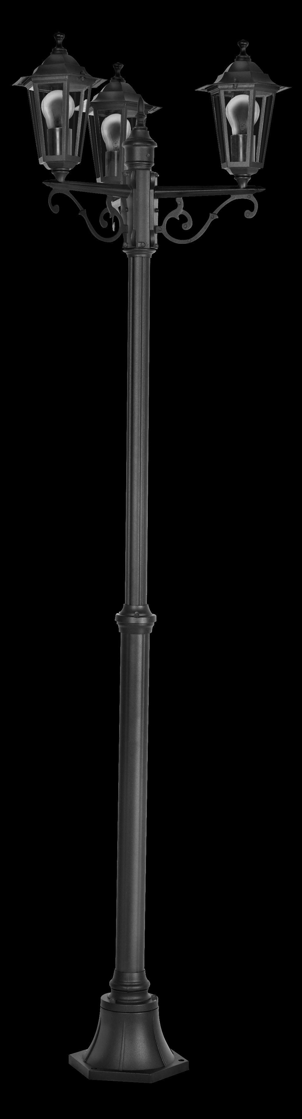 Eglo Laterna 4 Black 3-Light Outdoor Pathway Lamp Post - IP44 Rated Weatherproof Lighting for Garden, Walkway, and Driveway Illumination