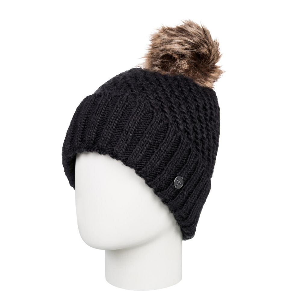 Roxy Blizzard Ski Beanie - Warm Winter Knit Hat for Women & Men - True Black - Perfect for Skiing, Snowboarding & Cold Weather Activities