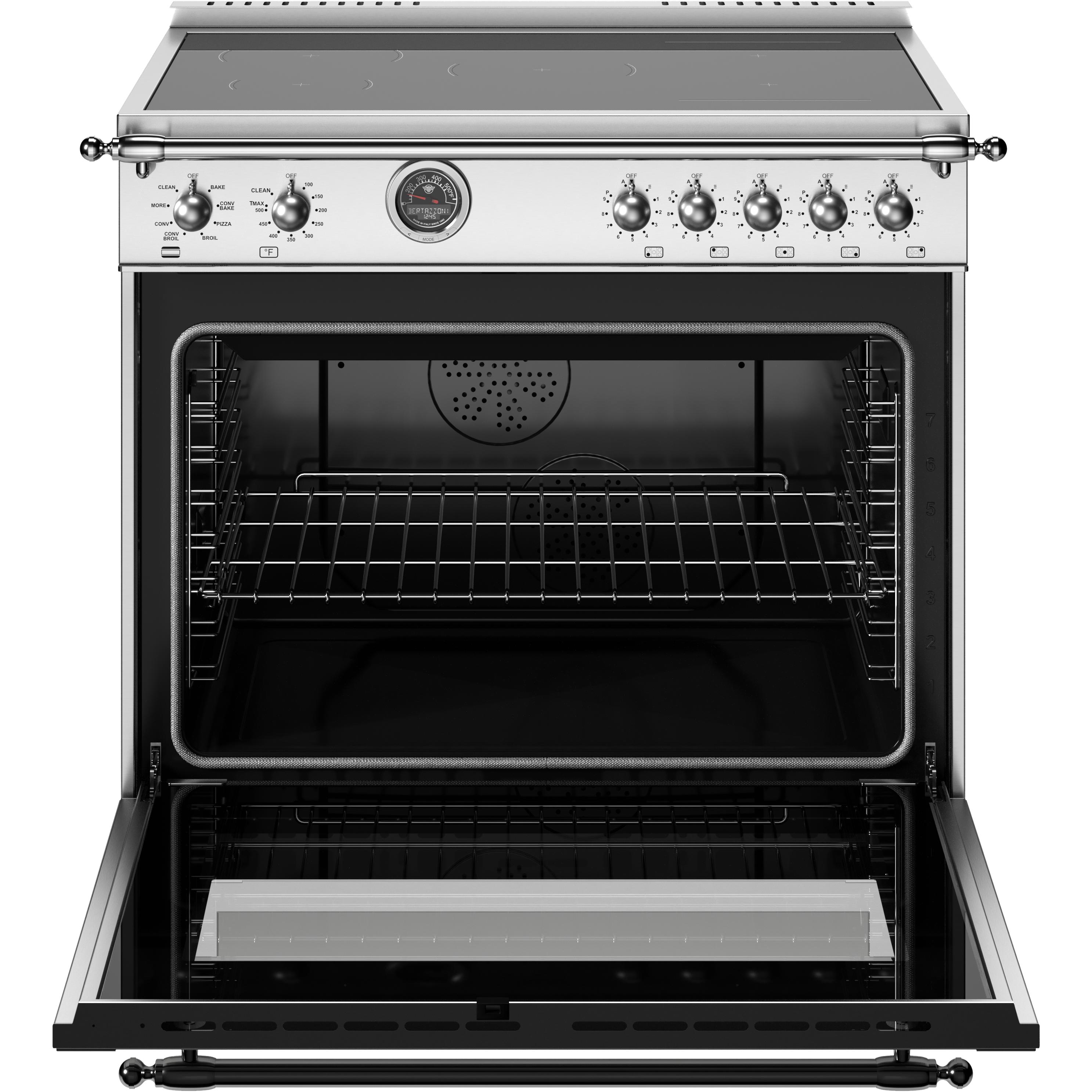 Bertazzoni HER365ICFEPXT 36 Inch Freestanding Induction Range - Professional Italian Kitchen Appliance for Home Chefs & Cooking Enthusiasts | Perfect for Modern Kitchens, Gourmet Cooking & Entertaining