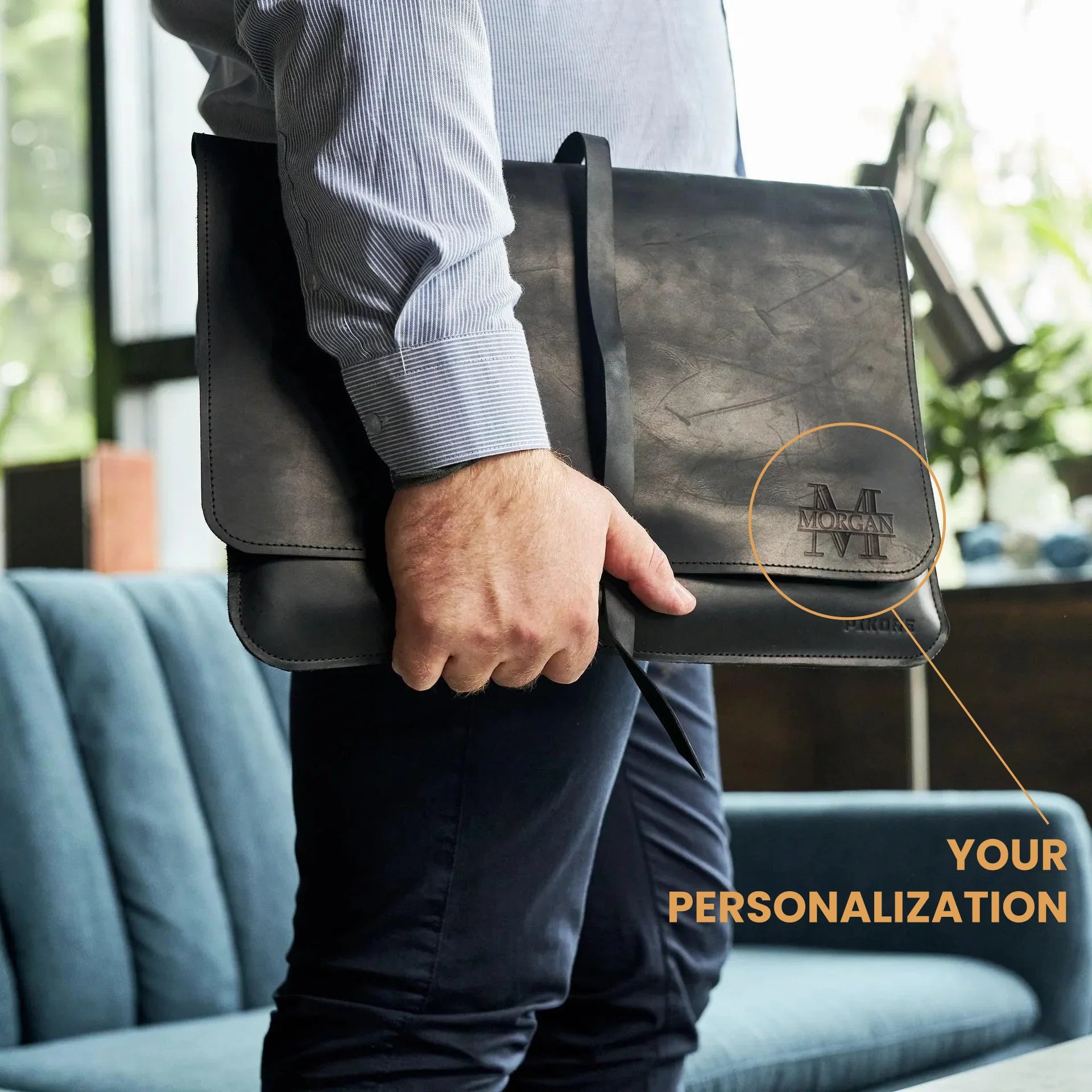 Premium Genuine Leather MacBook Sleeve Case with Secure Tie Closure - Perfect for 13-inch MacBook Air/Pro Protection at Work, School & Travel