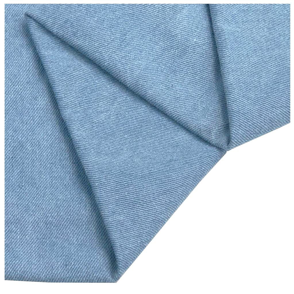 Premium Cotton Denim Fabric - Thick & Breathable Material for Trousers, Jackets, Shirts, Aprons & DIY Sewing Projects (Light Blue, 1.7X10M/4.92X32.8ft) - Perfect for Upholstery, Jeans Making, and Fashion Design