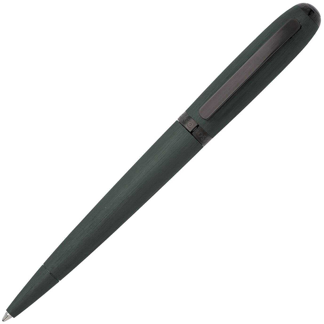 Hugo Boss Contour Brushed Green Ballpoint Pen with Blue Ink - Premium Gift Box Set for Business Professionals & Luxury Writing Enthusiasts