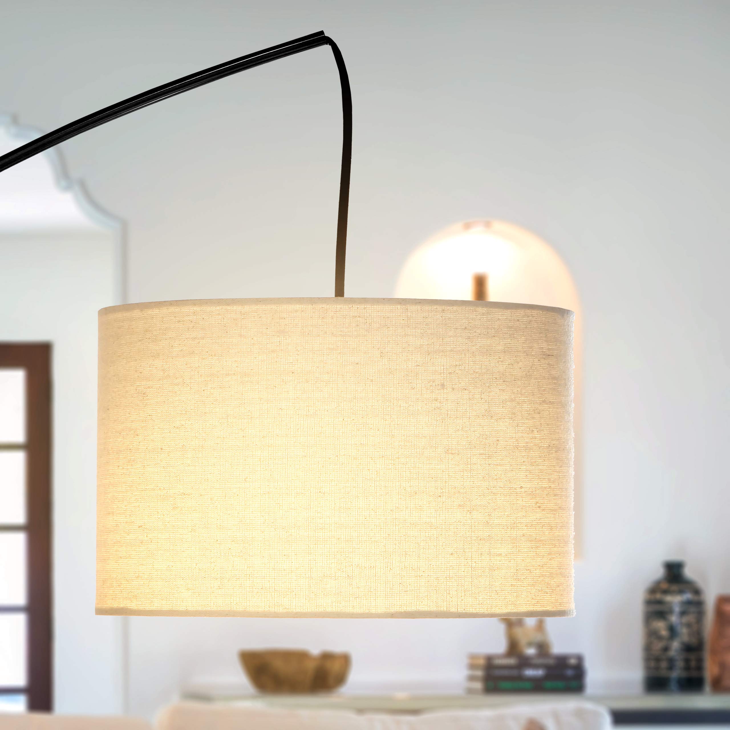 Brightech Trilage Arc Floor Lamp - 3 Head Tree Floor Lamp for Living Room & Bedroom, Adjustable Standing Lamp with Hanging Lights Over Couch - Modern Black Floor Lamp for Reading, Relaxing & Home Decor