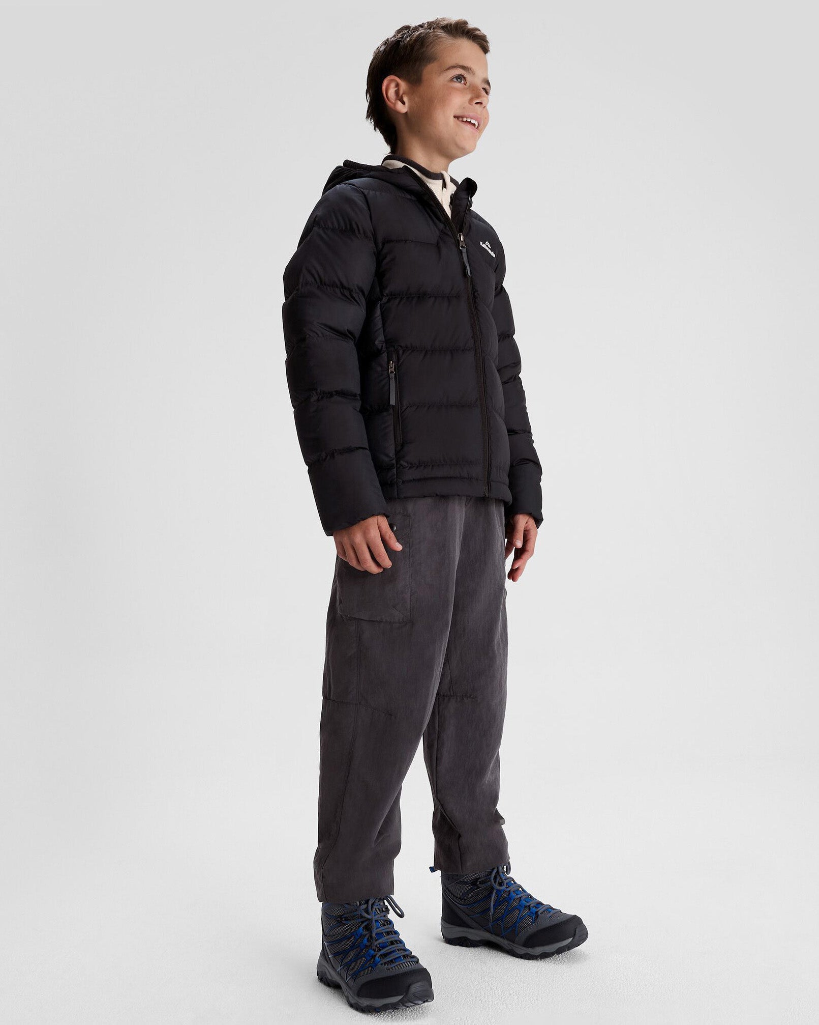 Boys' Epiq Down Jacket - Warm Winter Coat for Kids, Waterproof & Windproof, Lightweight Puffer Jacket for Outdoor Activities, Hiking, and Snow Play - Black/Black