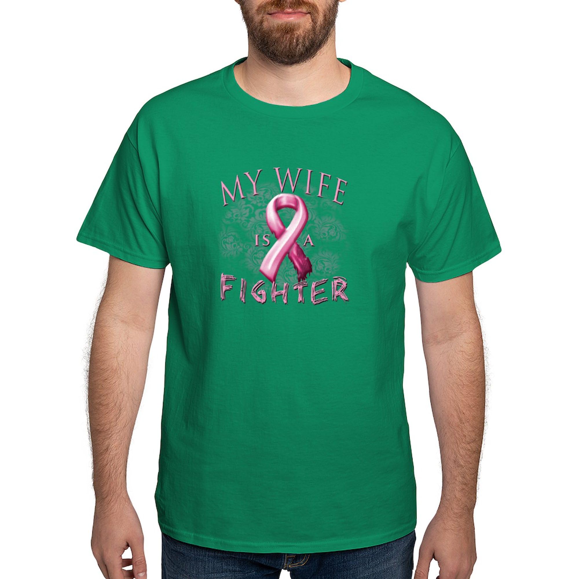 My Wife is A Fighter Men's Dark T-Shirt - 100% Cotton Classic Graphic Tee for Husband Appreciation, Anniversary Gifts & Everyday Wear