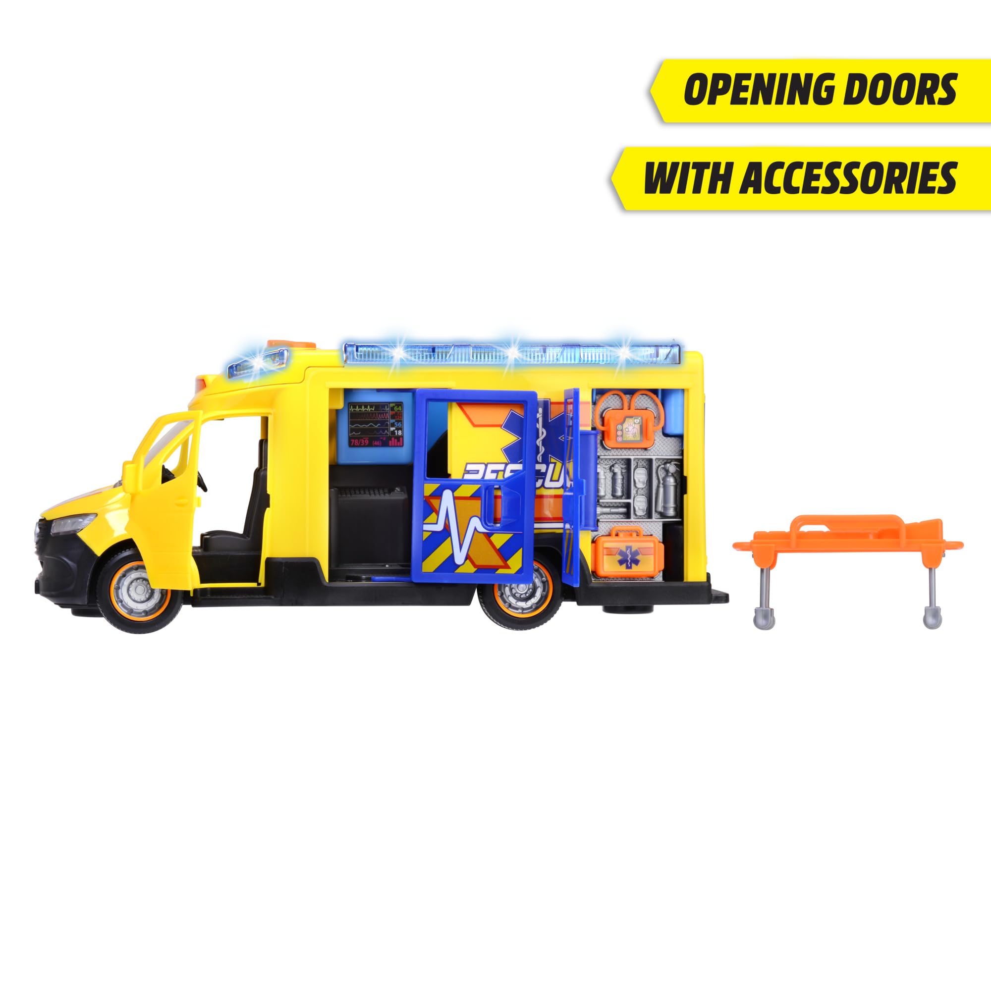 Dickie Toys FIRE & Rescue Ambulance Sprinter - Realistic Emergency Vehicle Toy for Kids, Die-Cast Metal & Plastic Construction - Perfect for Imaginative Play, Role-Playing, and Collecting