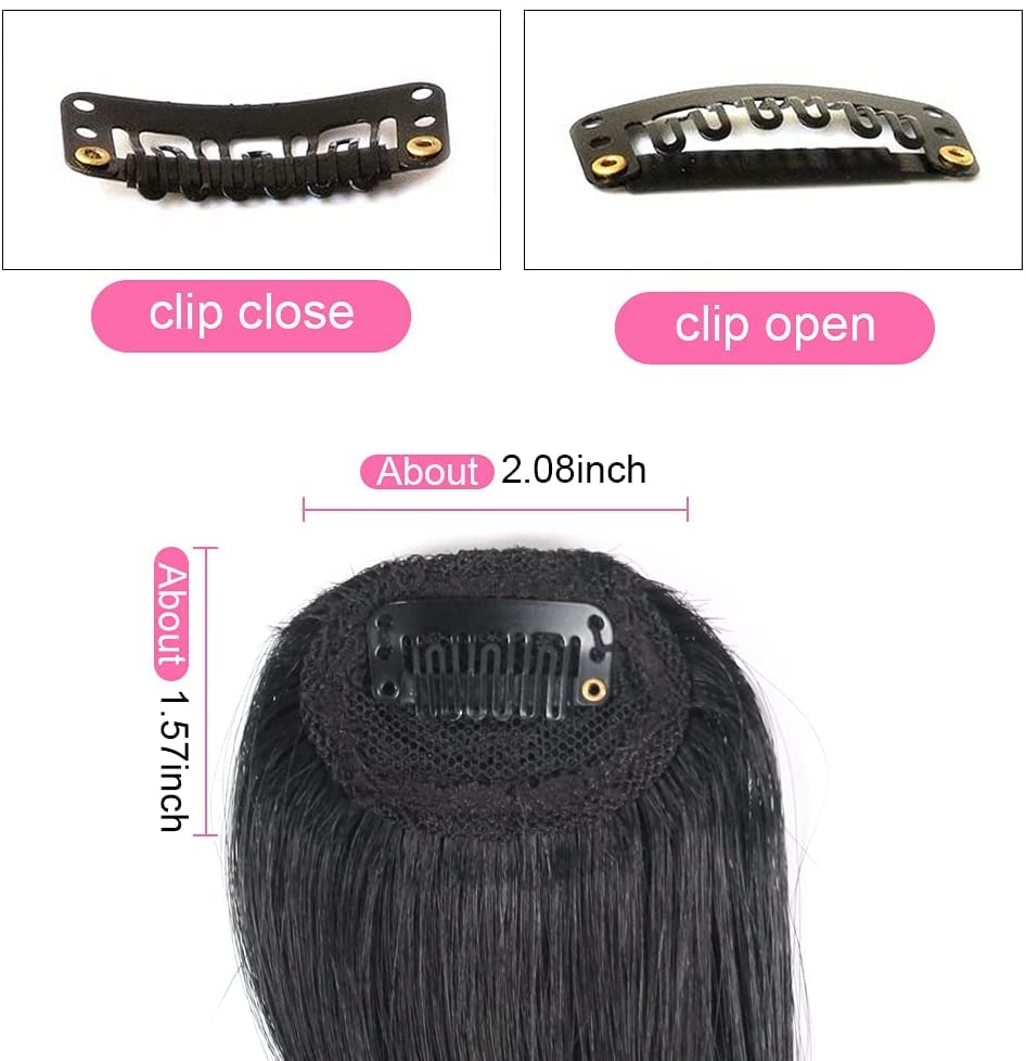 Dsoar 2PCS Wavy Clip-In Bangs - Real Human Hair Side Fringe Extensions (Jet Black) for Instant Volume & Styling - Perfect for Cosplay, Daily Wear & Special Occasions