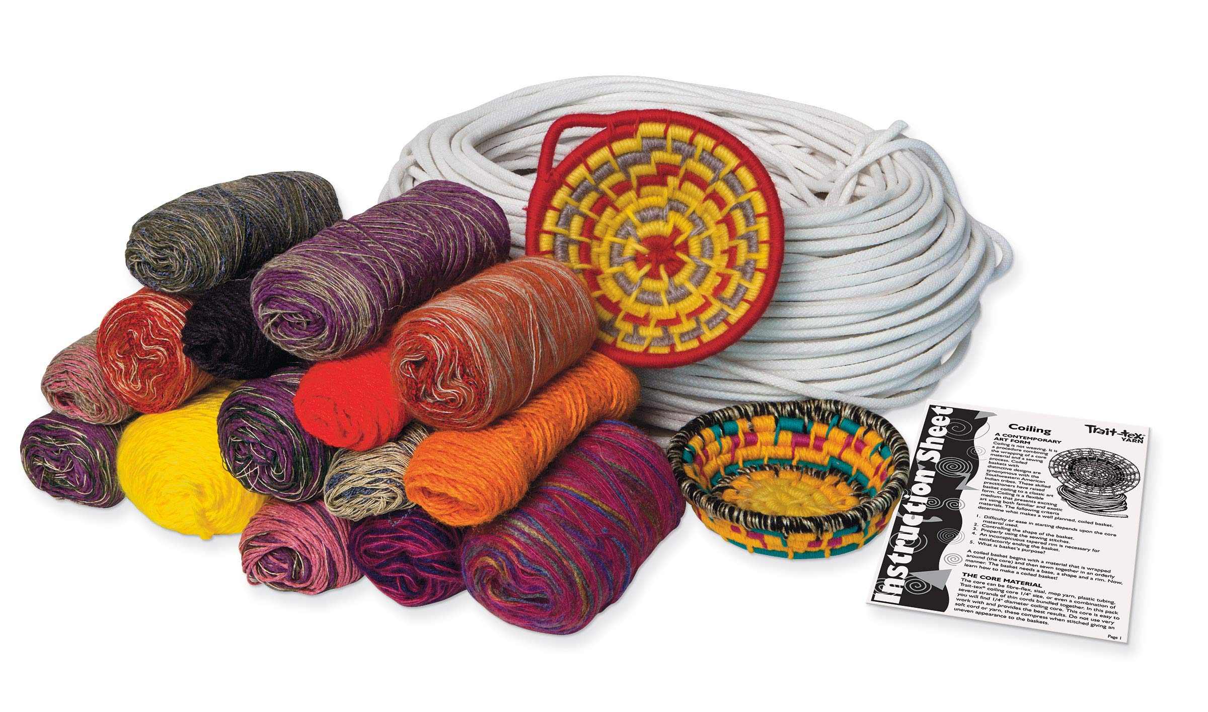 Creativity Street Baskets & Things Project Pack - 1,800 Yards of Colorful Yarn for DIY Crafts, Knitting, and Crocheting - Assorted Colors & Sizes (0000610) - Perfect for Home Decor, Gift Making, and School Projects