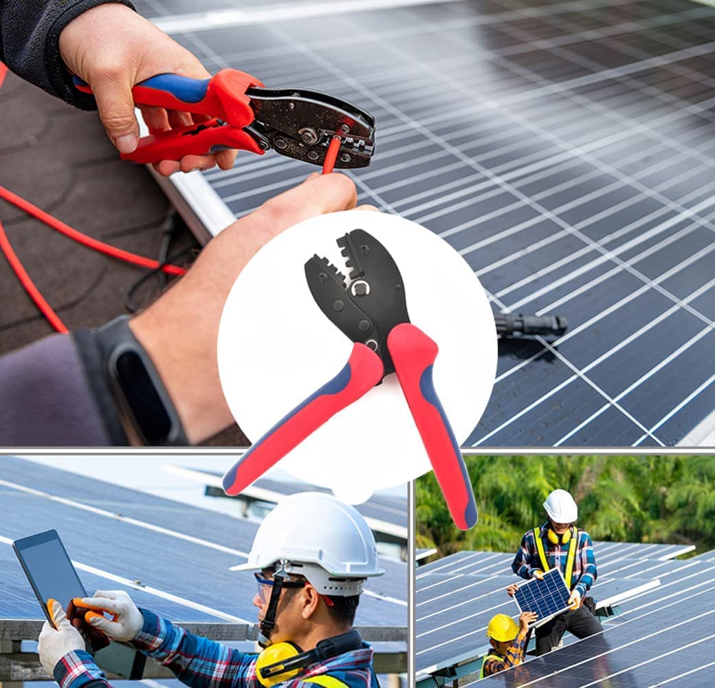 Premium Solar Crimper Tool for MC4 Connectors - Compatible with 2.5/4.0/6.0 mm² PV Cables | Includes Wire Stripper & Cutter | Ideal for Solar Panel Installation & Maintenance