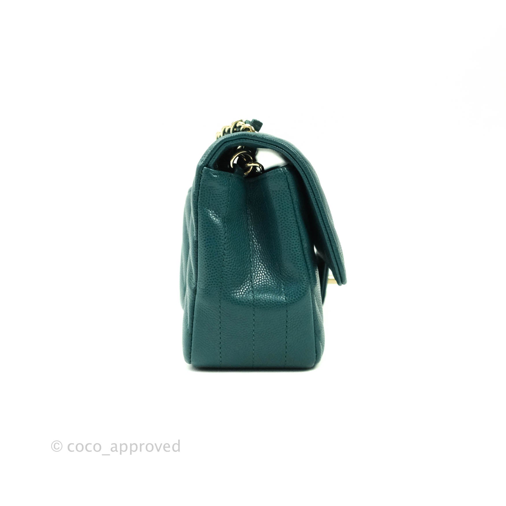 Chanel Chevron Mini Rectangular Caviar Leather Flap Bag - Dark Green with Gold Hardware | Luxury Crossbody Purse for Women, Perfect for Evening Events & Date Nights