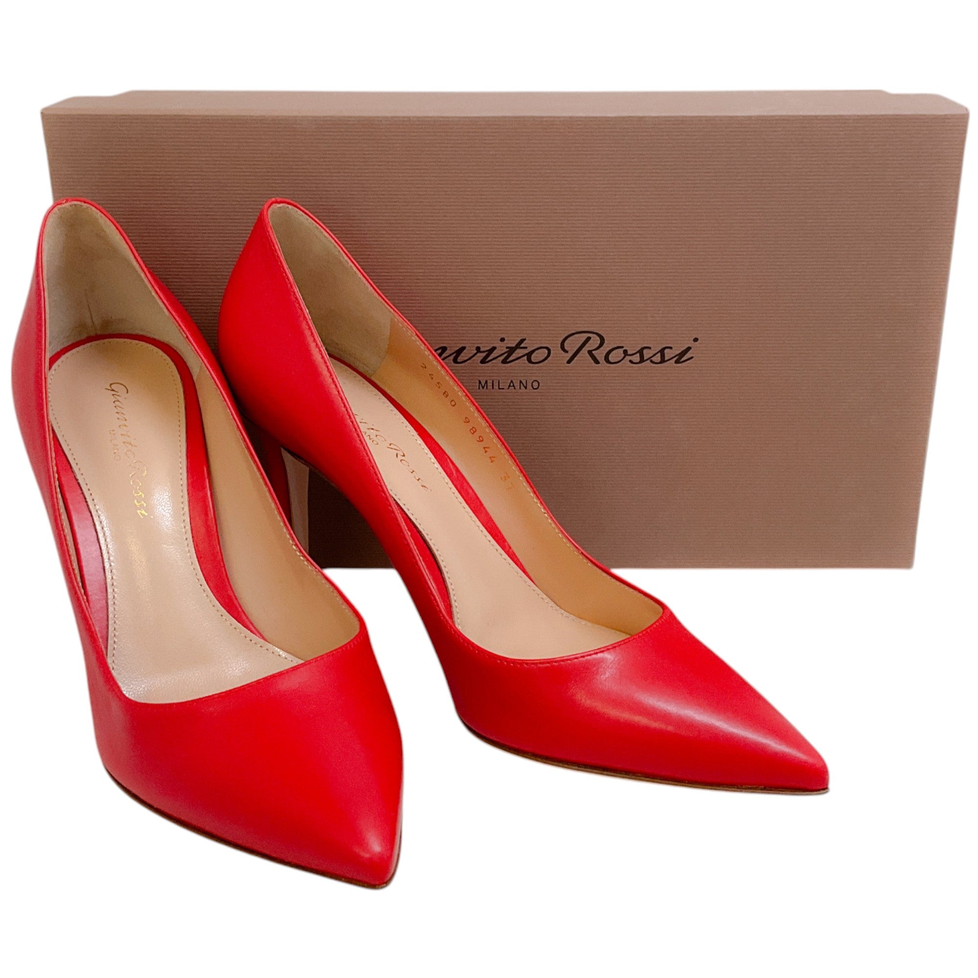 Gianvito Rossi Tabasco Red Leather Gianvito 85 Pumps - Elegant High Heels for Women, Perfect for Parties, Weddings & Office Wear