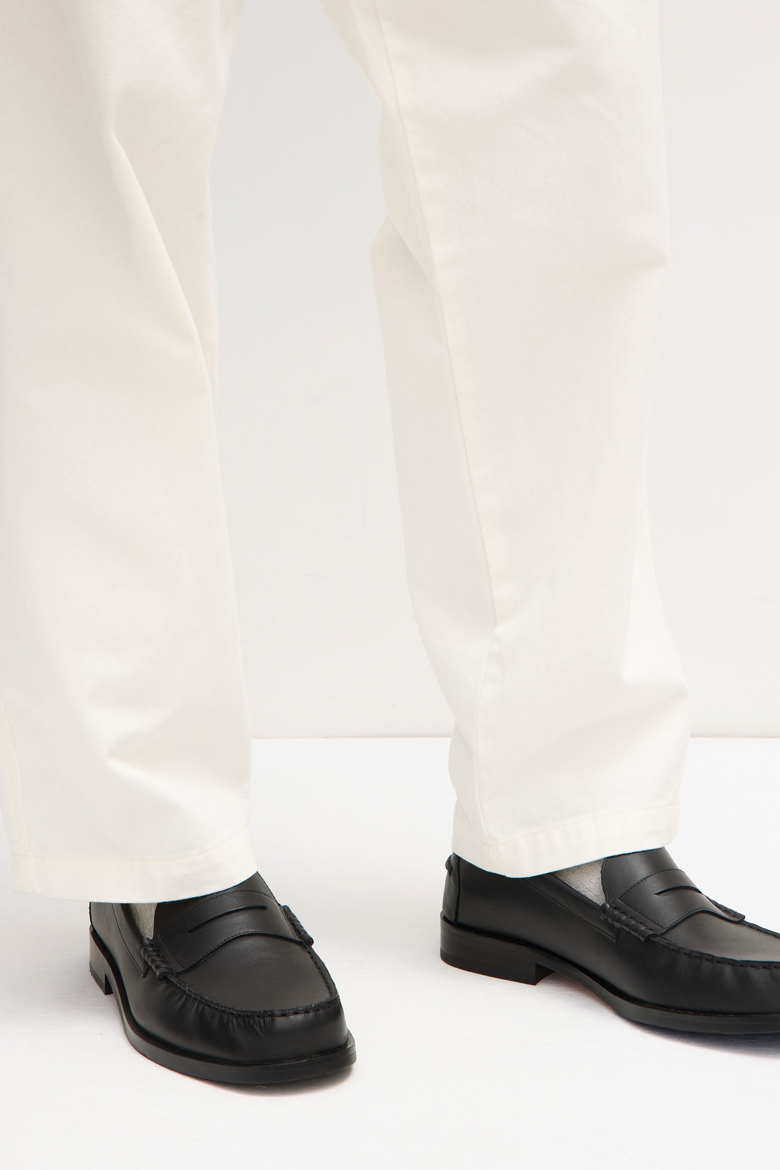 Black Genuine Leather Pierce Loafers for Men - Comfortable Slip-On Dress Shoes for Business, Casual & Office Wear