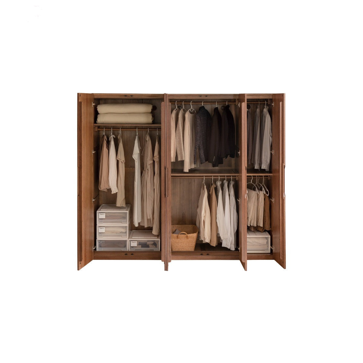 Solid Oak Wood Modern Wardrobe - Stylish & Durable Closet for Bedroom, Walk-In Closet, or Guest Room Storage