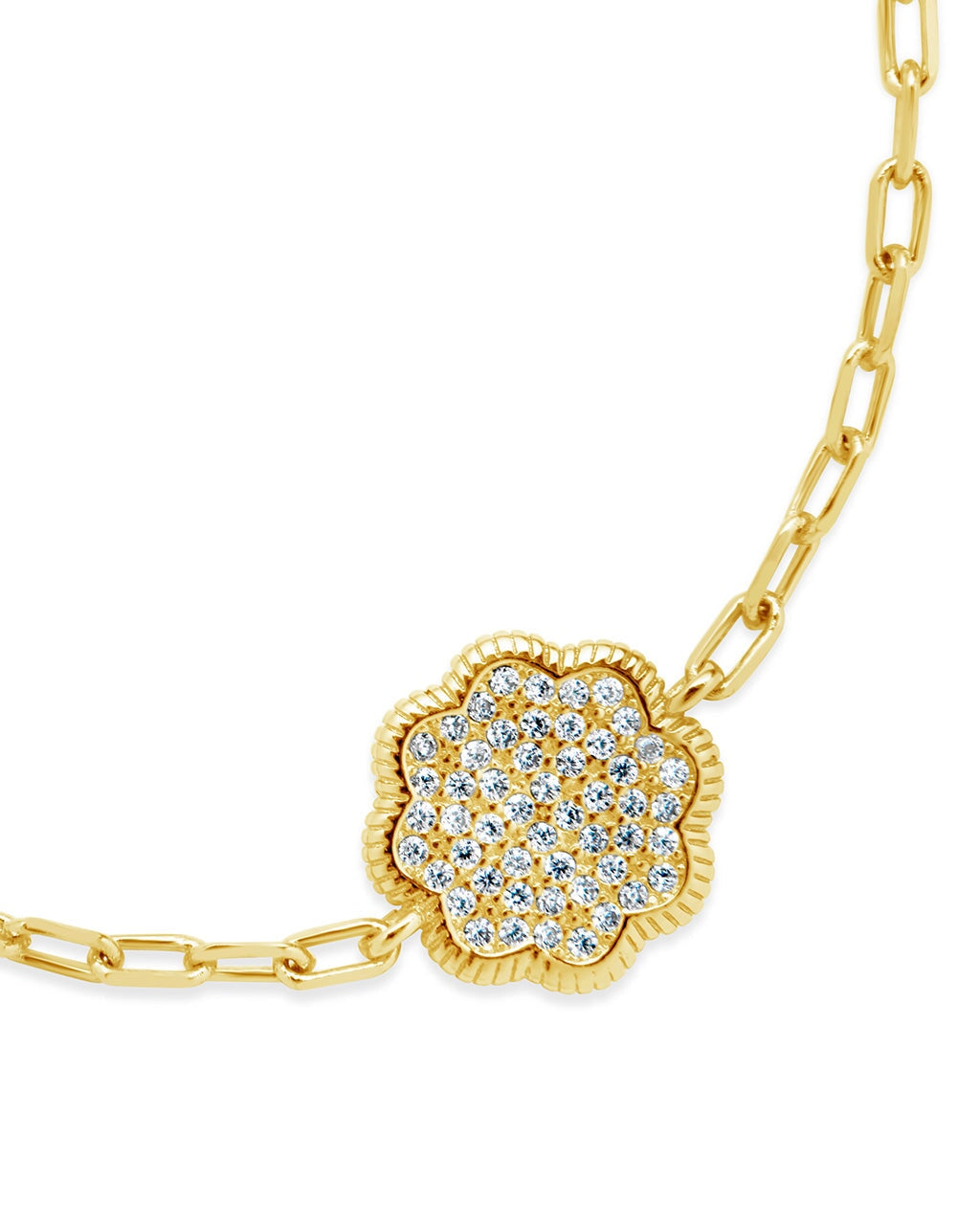 Raemy CZ Rose Petal Station Bracelet - Elegant Cubic Zirconia Rose Flower Charm Bracelet for Women, Perfect for Weddings, Anniversaries & Romantic Date Nights
