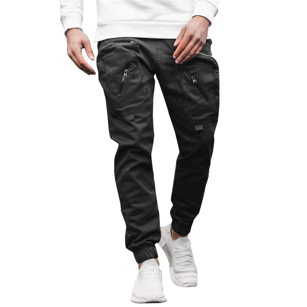 AKIMPE Men's Classic Chino Cargo Pants - Solid Color Casual Overalls for Spring 2020 | Comfortable Beet Trousers for Outdoor, Work & Travel