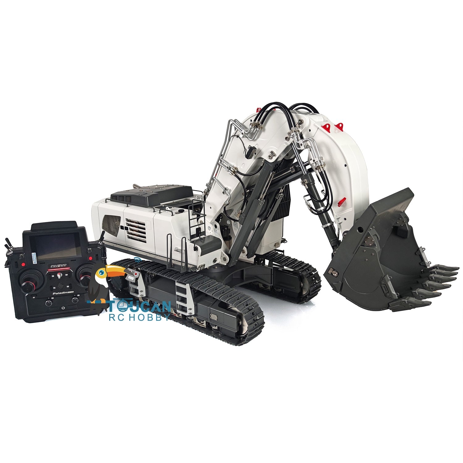 1/14 Scale K970 Kabolite Metal RC Hydraulic Excavator - Ready to Run (RTR) with Lights & Sounds, PL18EV Lite Radio, Flight Case Included - Perfect for Construction Simulation, RC Hobbyists & Collectors