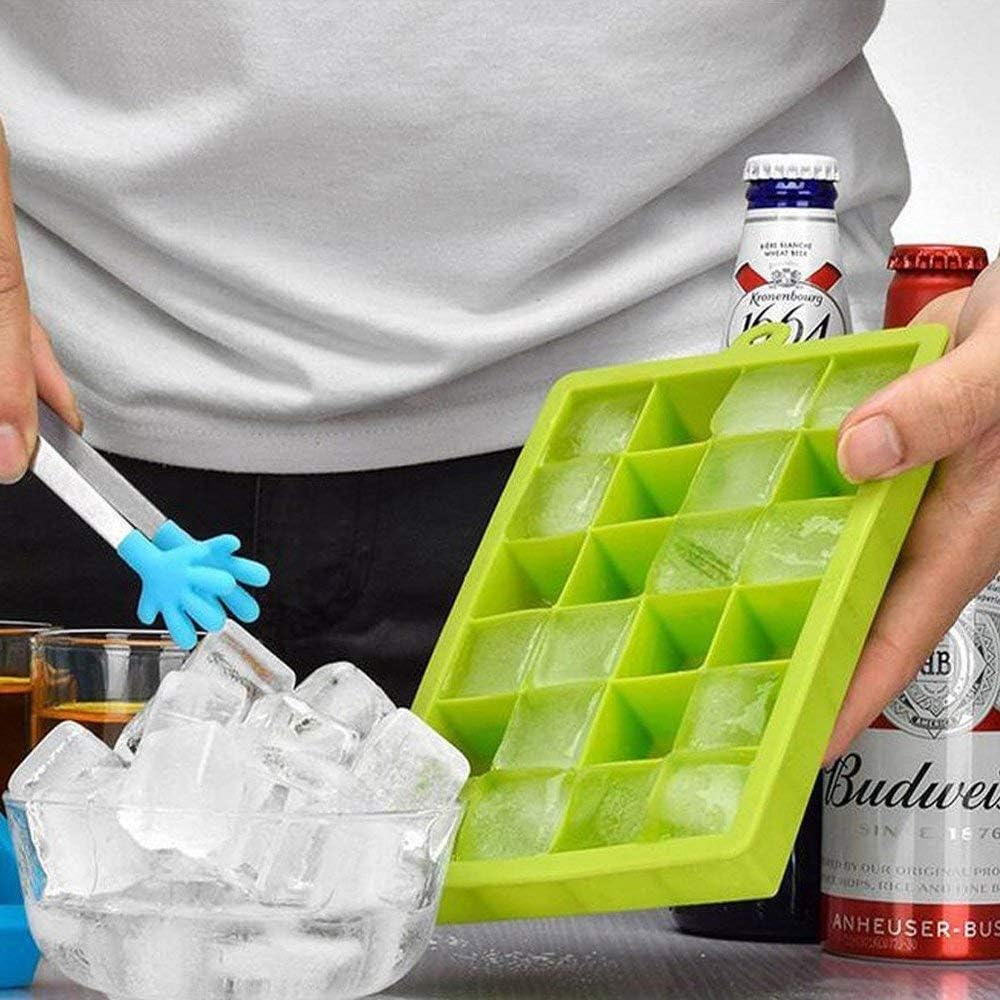 Morfone 3-Pack Silicone Ice Cube Trays with Removable Lid - BPA Free Flexible Ice Molds (24 Cubes per Tray) for Cocktails, Whiskey, Baby Food & Chocolate - Perfect for Home Bars, Parties & Kitchen Use