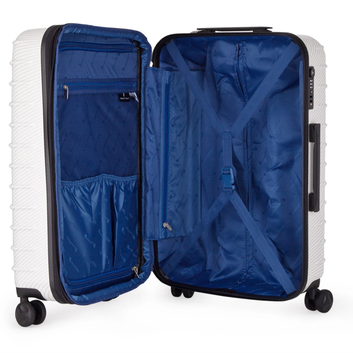 Daycrown 802 Carbon Fiber Texture Luggage - Lightweight Durable Suitcase for Travel, Business Trips & Vacations